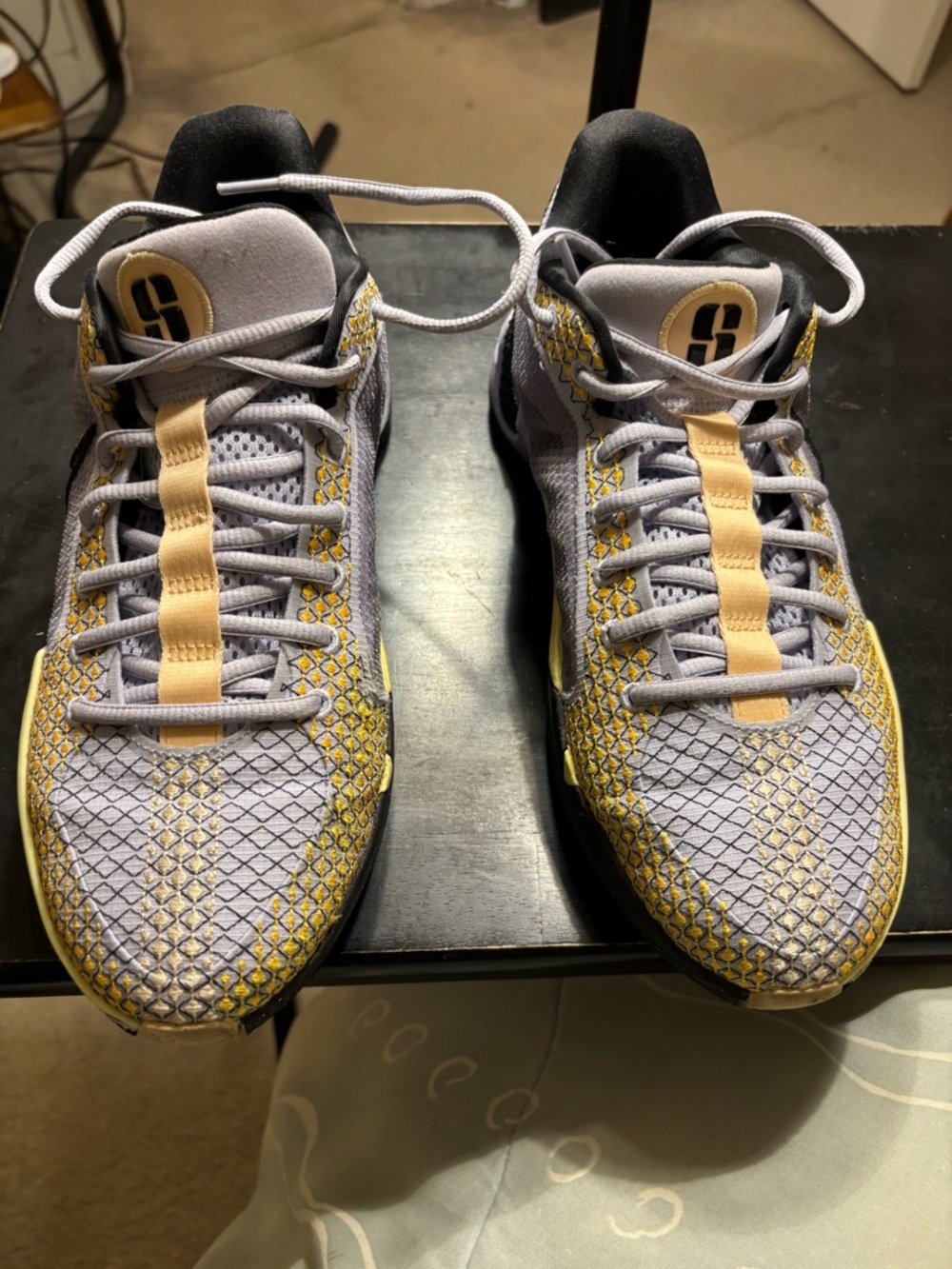 Men's Athletic Sneakers in Gray and Yellow - Performance Trainer